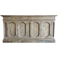 Antique Perugia - 18th Century Style Italian 4-Door Painted and Distressed Credenza