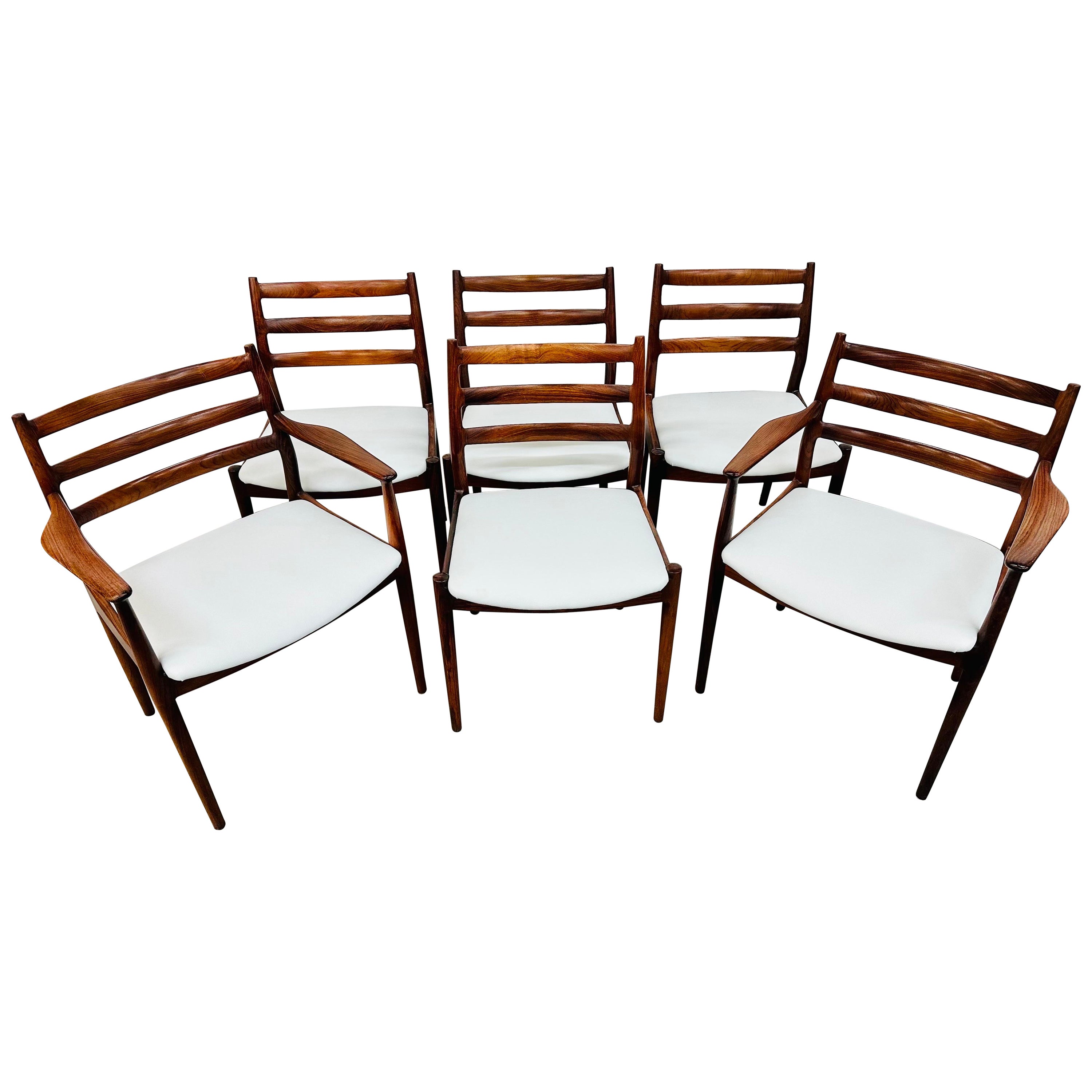 Mid-Century Modern France & Son Danish Rosewood Dining Chairs - Set of 6