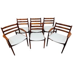Mid-Century Modern France & Son Danish Rosewood Dining Chairs - Set of 6