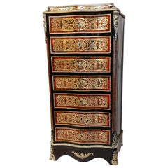 Antique secretary Boulle tortoiseshell and brass marquetry, early 20th century