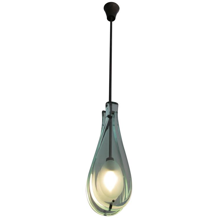 Italian Glass Pendant Lights In The Style Of Max Ingrand For Fontana Italian Modern Glass Pendant Max Ingrand For Fontana Arte