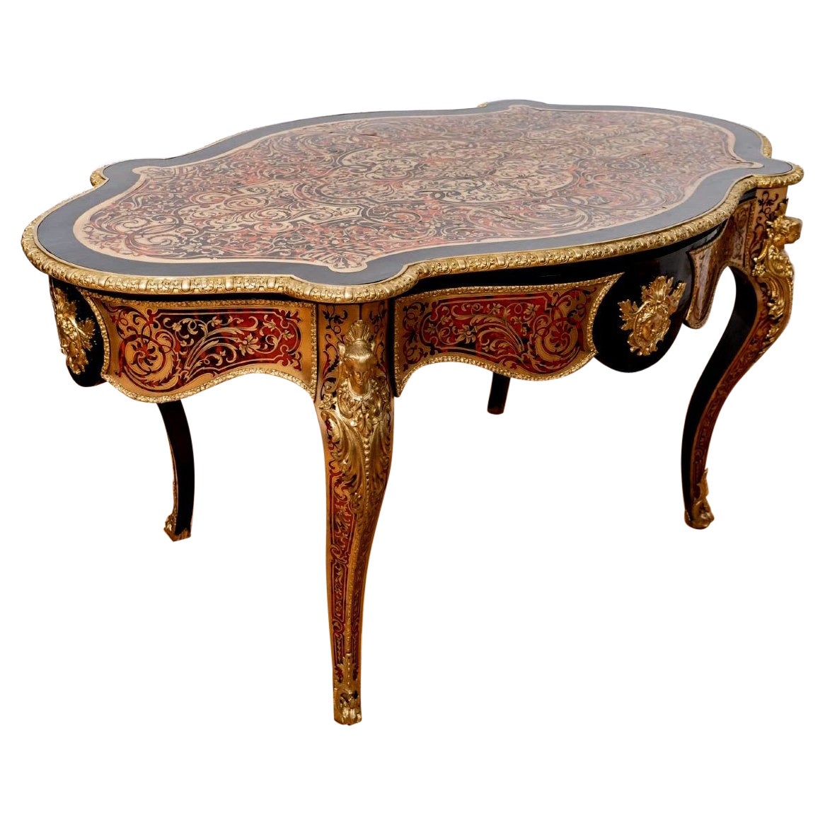Ceremonial Table Marquetry André Boulle - Violin Shape - Period: XIXth For Sale