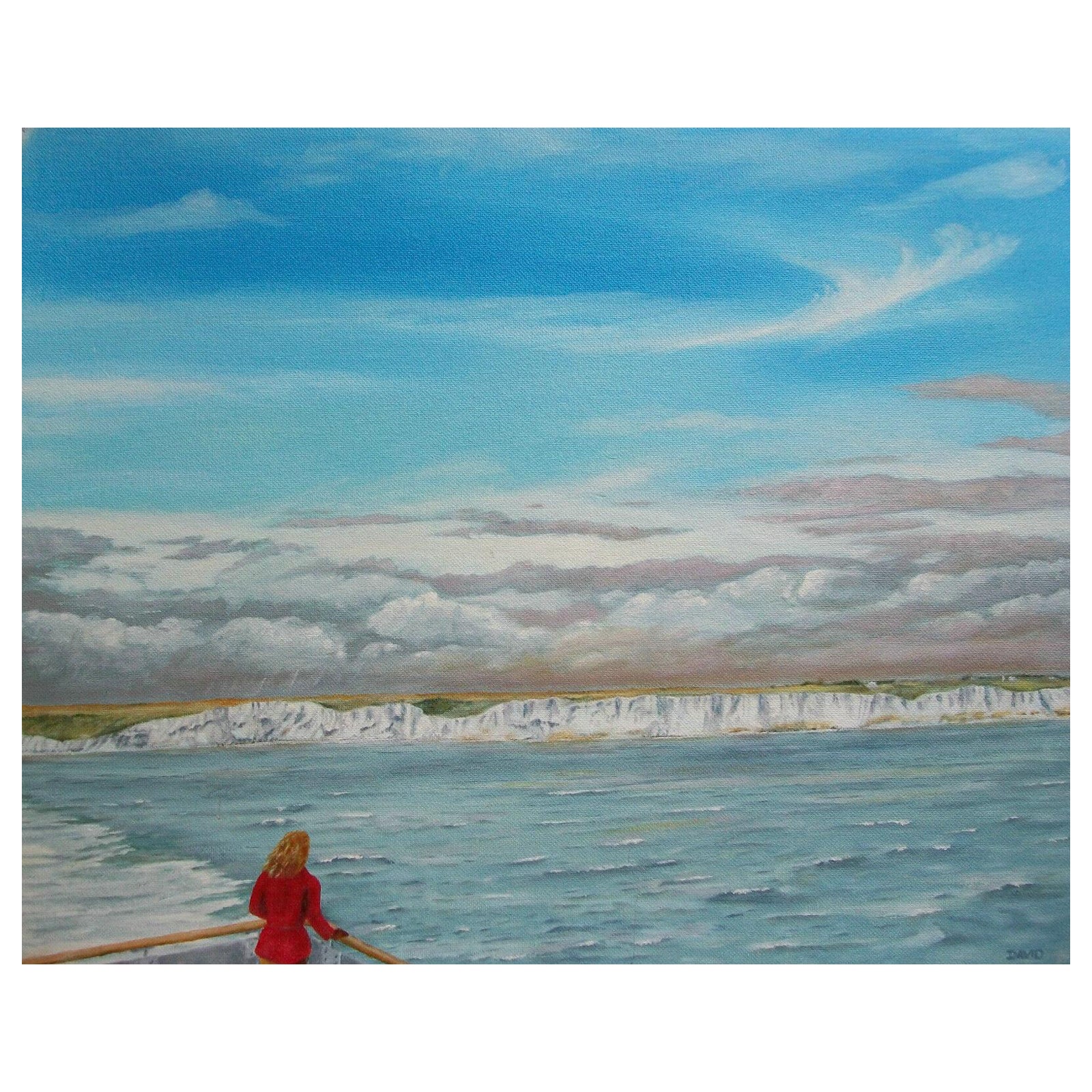 DAVID LANGDON - 'Cliffs of Dover' - Contemporary Oil Painting - Signed - C. 2000 For Sale