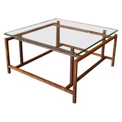 1960s Danish Rosewood and Glass Coffee Table by Henning Norgaars