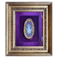 Retrato de Dama Noble en Bronce Esmaltado D'ore Francés del Siglo XIX