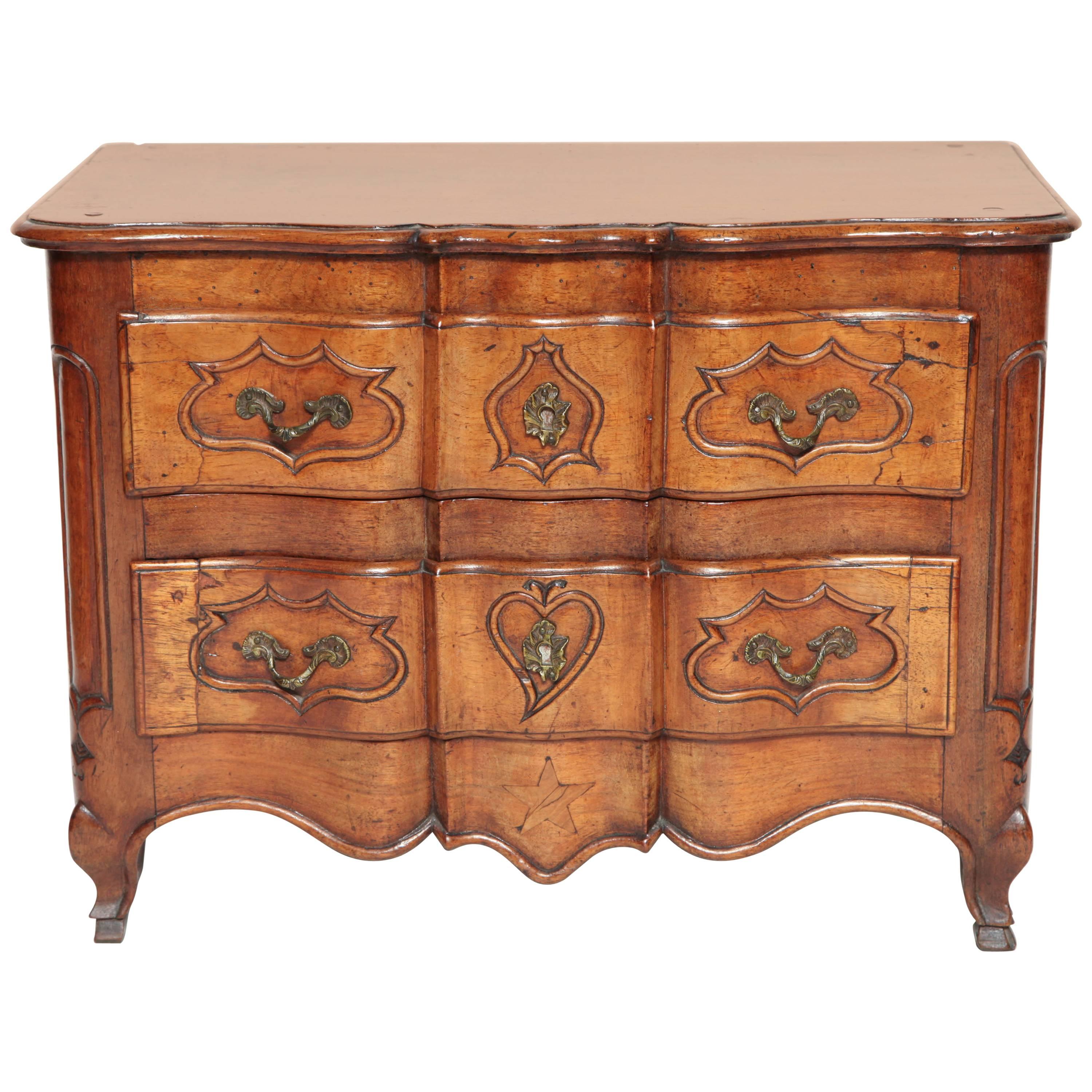 French Provincial Walnut Miniature Commode