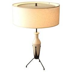 Mid Century Atomic Modern Heifetz Table Lamp! Space Age Era Tripod 1950s 