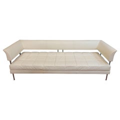 90s Hydra Castor sofa, white leather and steel, Luca Scacchetti  Poltrona Frau