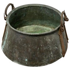 Antique Large Georgian Copper Cauldron or Log Bin    