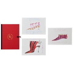 Vintage Limited Edition book Shoes A-Z. FIT. With 3 Hallmarked Manolo Blahnik Art Prints