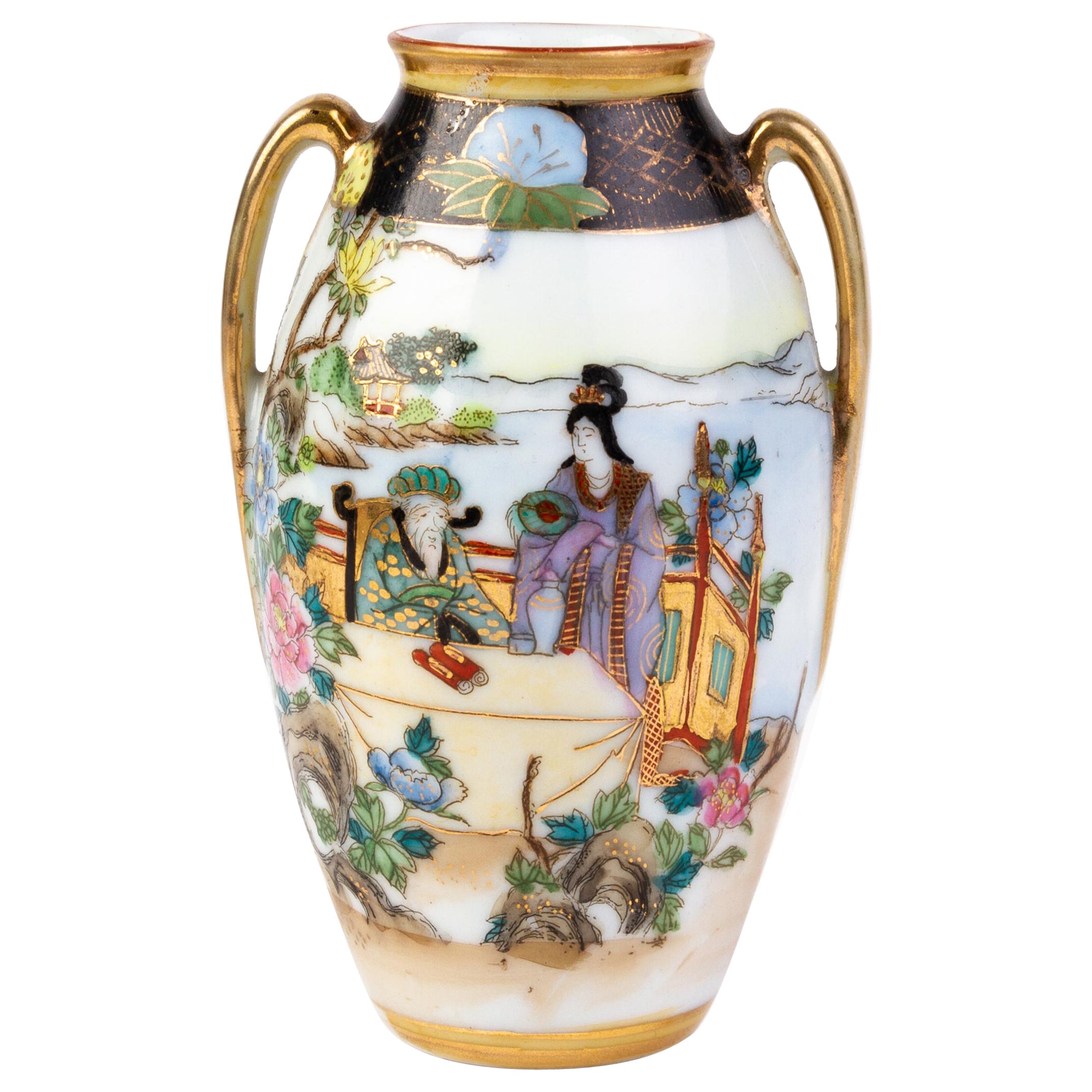 Noritake Art Deco Japanese Porcelain Vase  For Sale