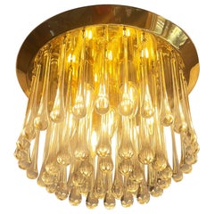 Small J. T. Kalmar Murano Glass Raindrop Ceiling Lamp Chandelier, 1970s, Vienna