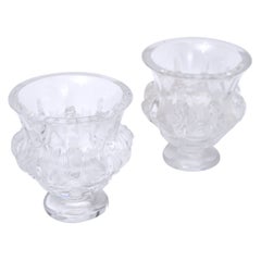 Pair Of Lalique Vases - Dampierre  - Satin Molded Crystal - Period: 20th Century