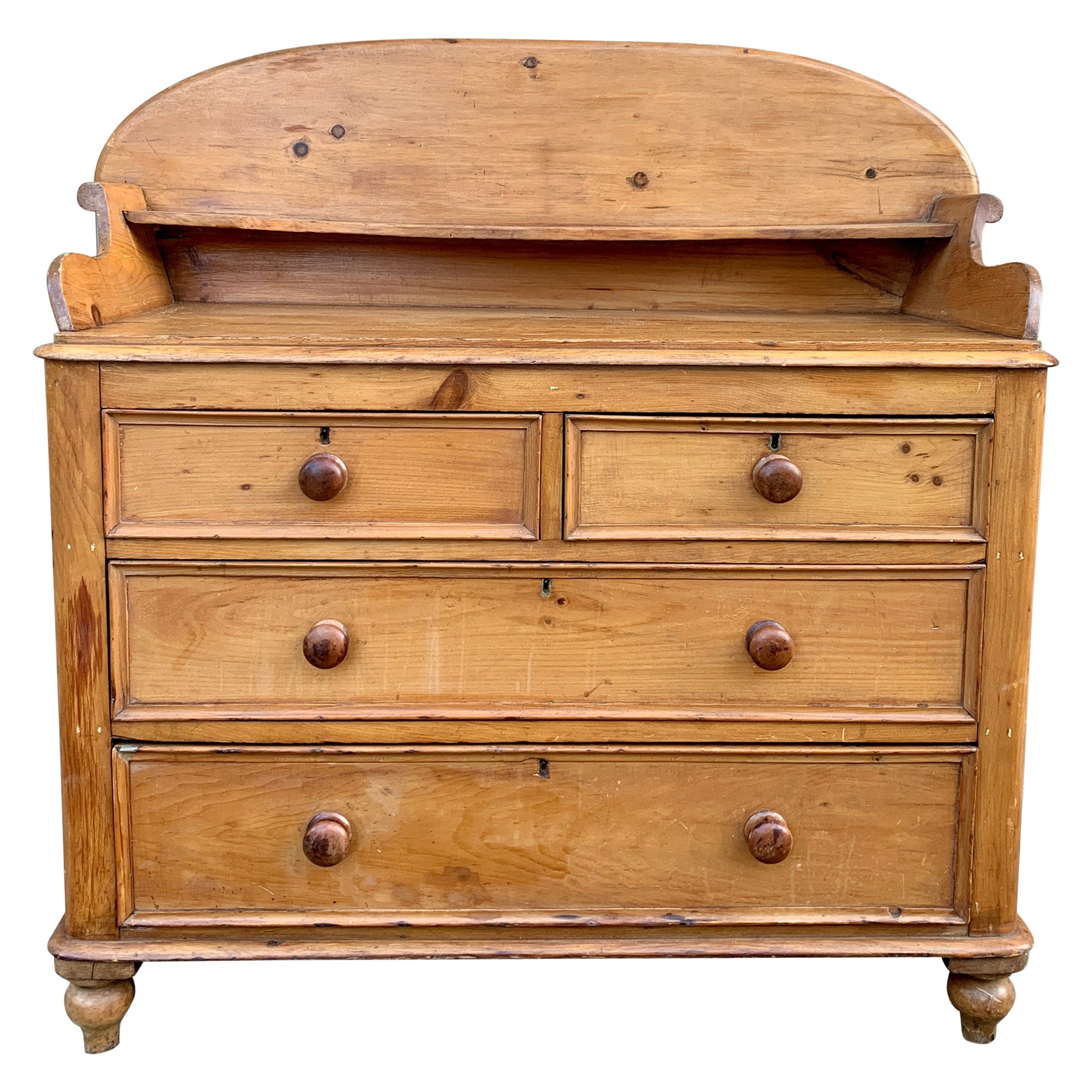 Antique Scandinavian Pine Chest of Drawers or Server, Early 19th Century