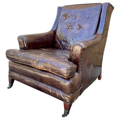 Art Deco English Leather Club Chair