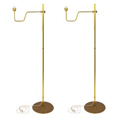 Hans-Agne Jakobsson Adjustable Brass Floor Lamps - Pair