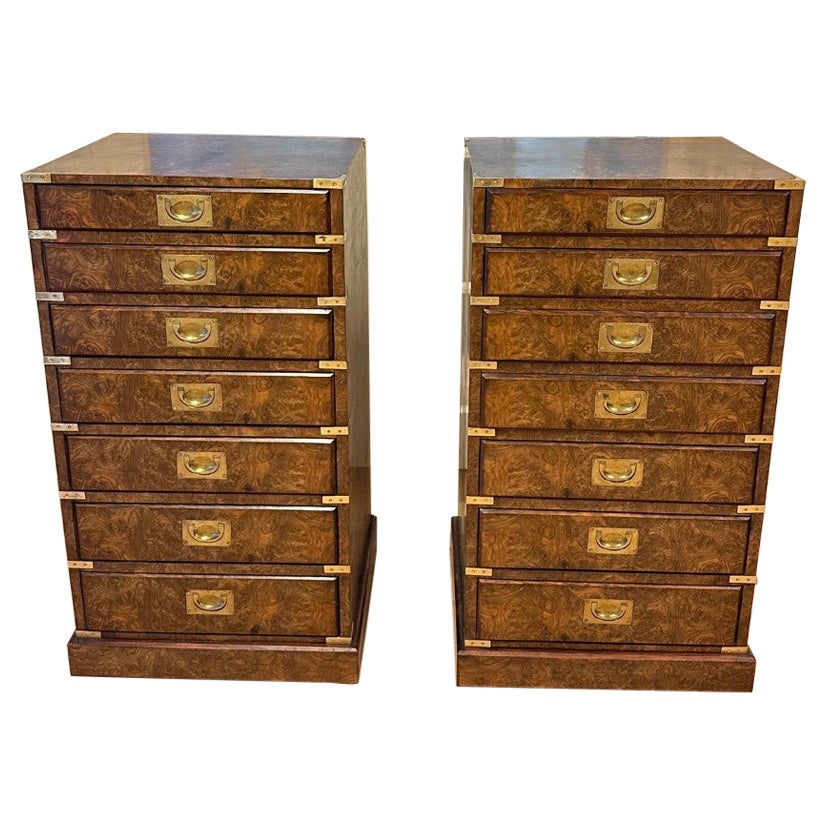Set of two Antique Burr Walnut Chest of Drawers For Sale