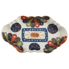 First Period Worcester Japan Fan Pattern Spoon Tray c1770