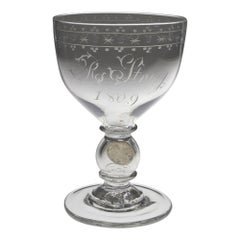 Engraved Georgian Coin Goblet c1810