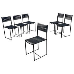 Italian modern black chairs Spaghetti by Giandomenico Belotti for Alias, 1980s