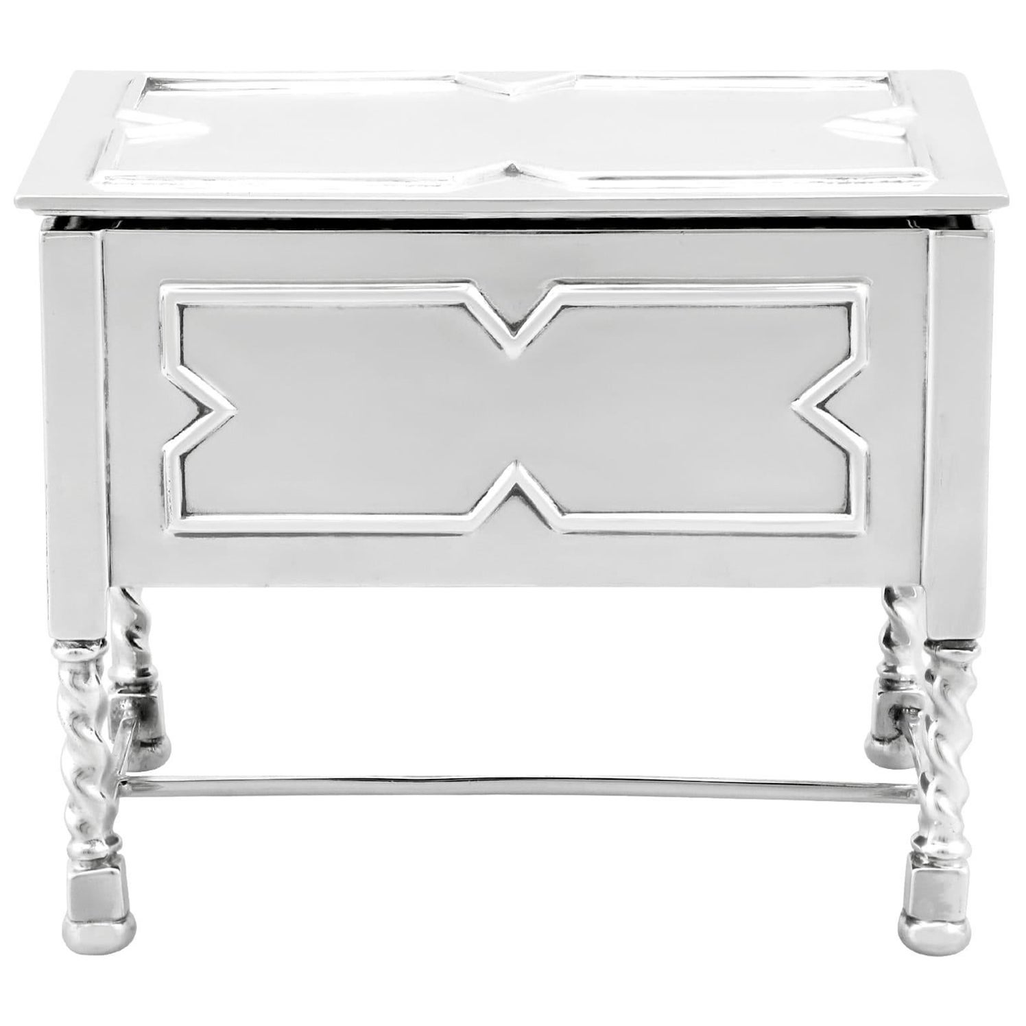 George V Sterling Silver Table Trinket Box  For Sale