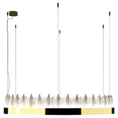 Urano Shiny Gold 120 Pendant Light 3 by Alabastro Italiano