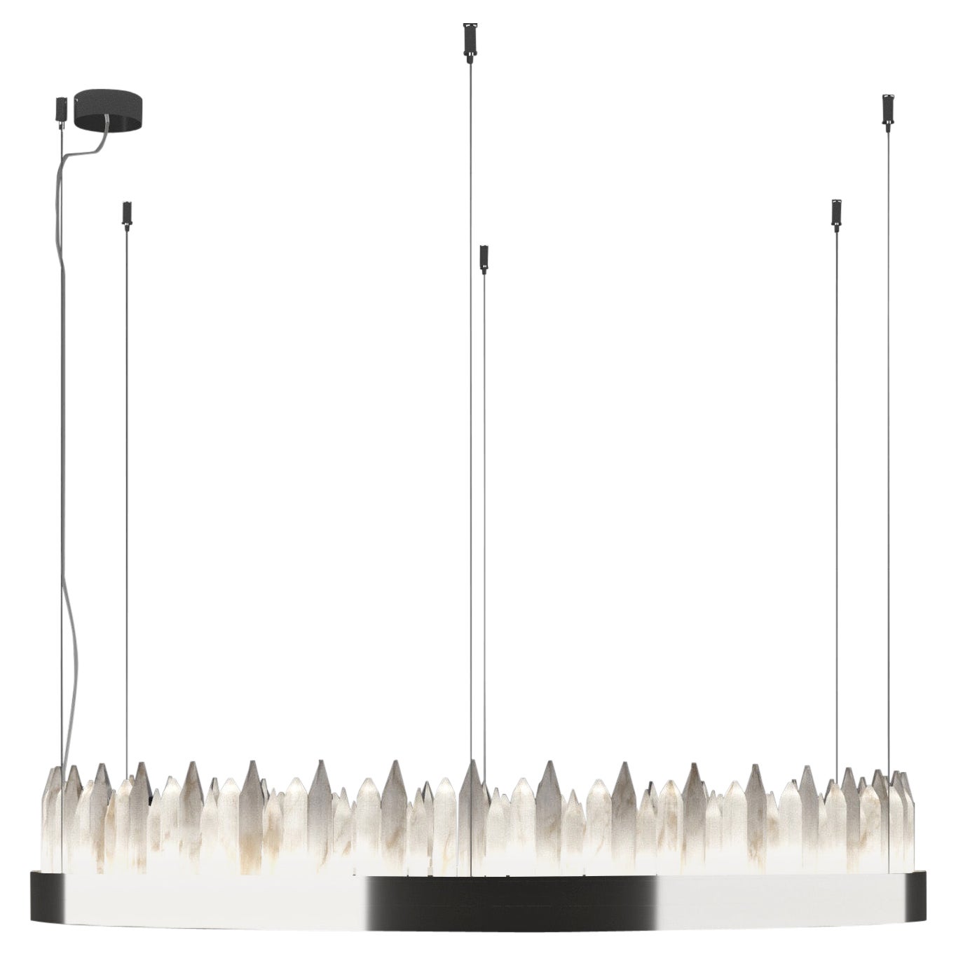 Urano Shiny Silver 120 Pendant Light 3 by Alabastro Italiano