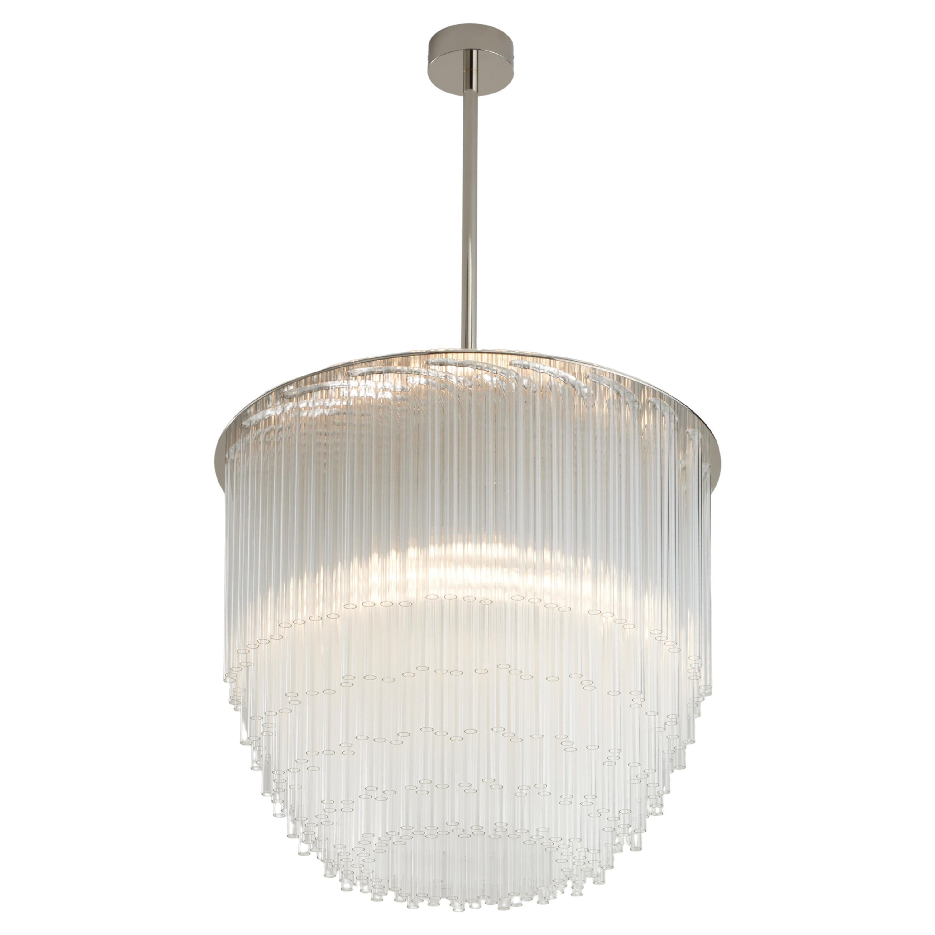 Disc Chandelier 500mm / 19.75" in Polished Chrome, UL Listed For Sale