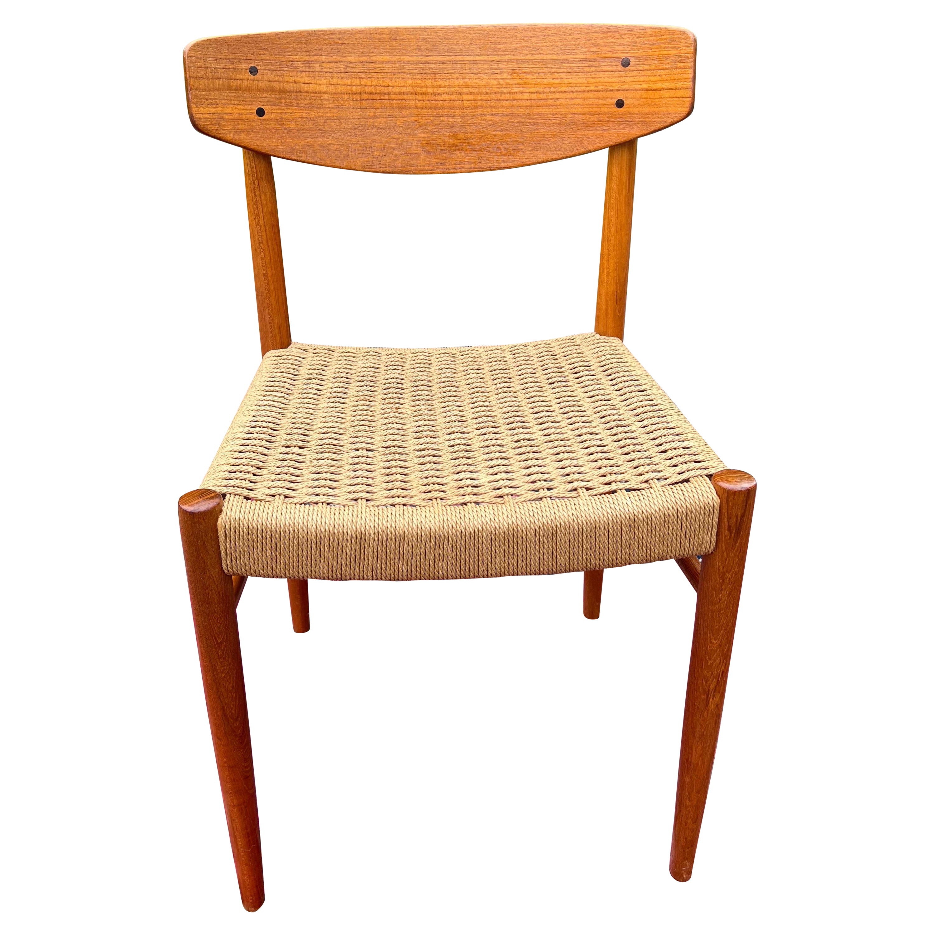 Danish Papercord side Chair by Am Mobler For Sale