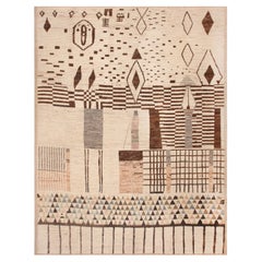 Nazmiyal Collection Primitive Motifs Modern Folk Art Rug. 14 ft x 18 ft