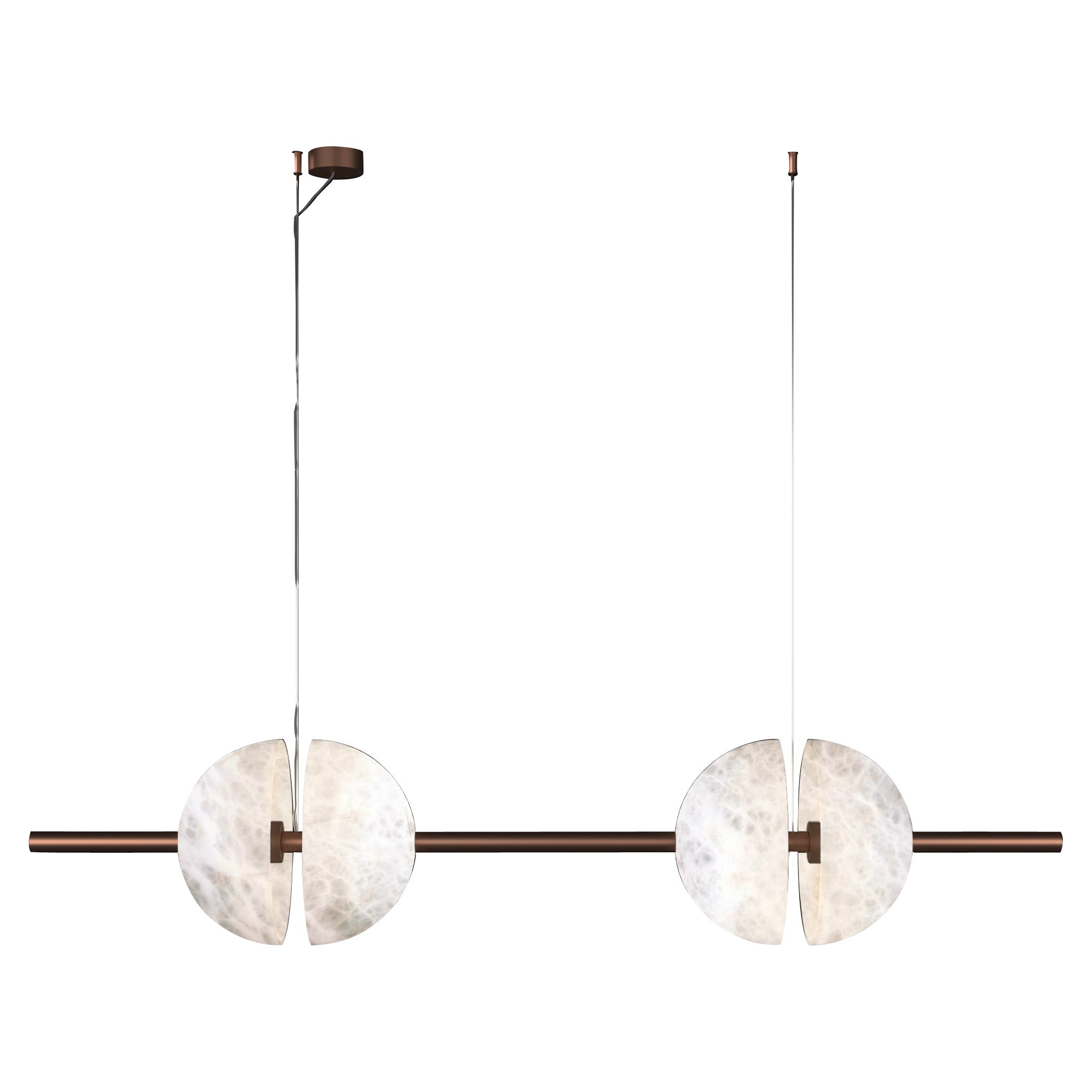 Ermes Copper And Alabaster Pendant Light 1 by Alabastro Italiano