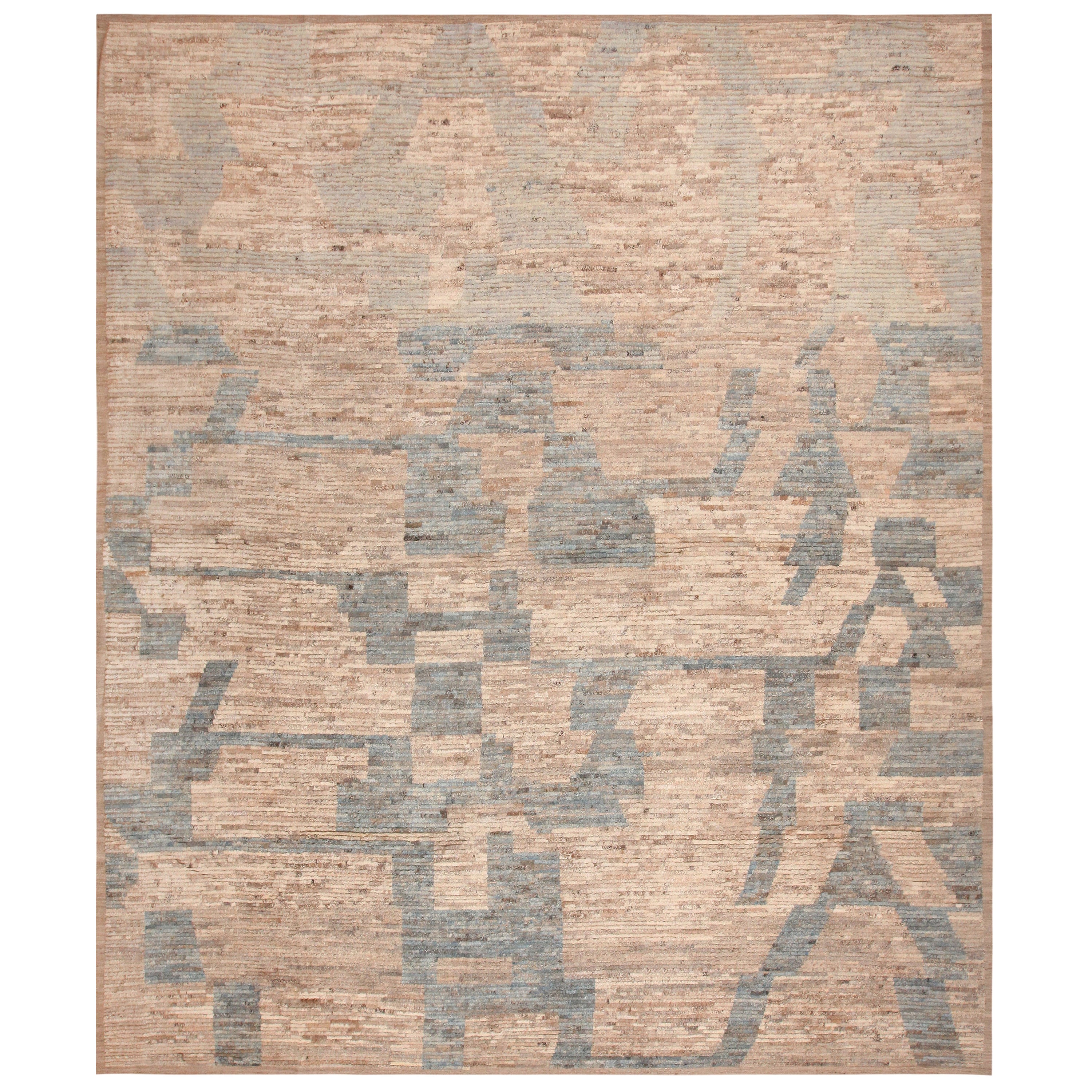 Moderner zentralasiatischer Teppich der Nazmiyal Kollektion in Erdtönen in Erdtönen. 13 ft 10 in x 16 ft 1 im Angebot