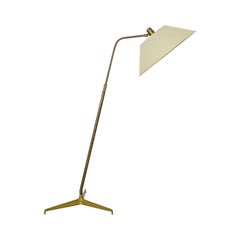 Giuseppe Ostuni adjustable brass floor lamp for Oluce, Italy 1950s