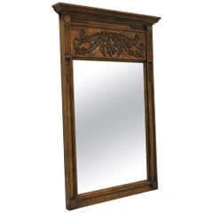Vintage WHITE OF MEBANE Cherry French Country Style Beveled Trumeau Wall Mirror
