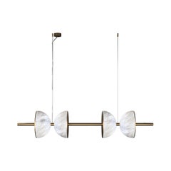 Lampe à suspension Ermes bronze et albâtre 2 par Alabastro Italiano