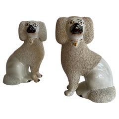 Antique Pair of 19th Century Staffordshire Poodles