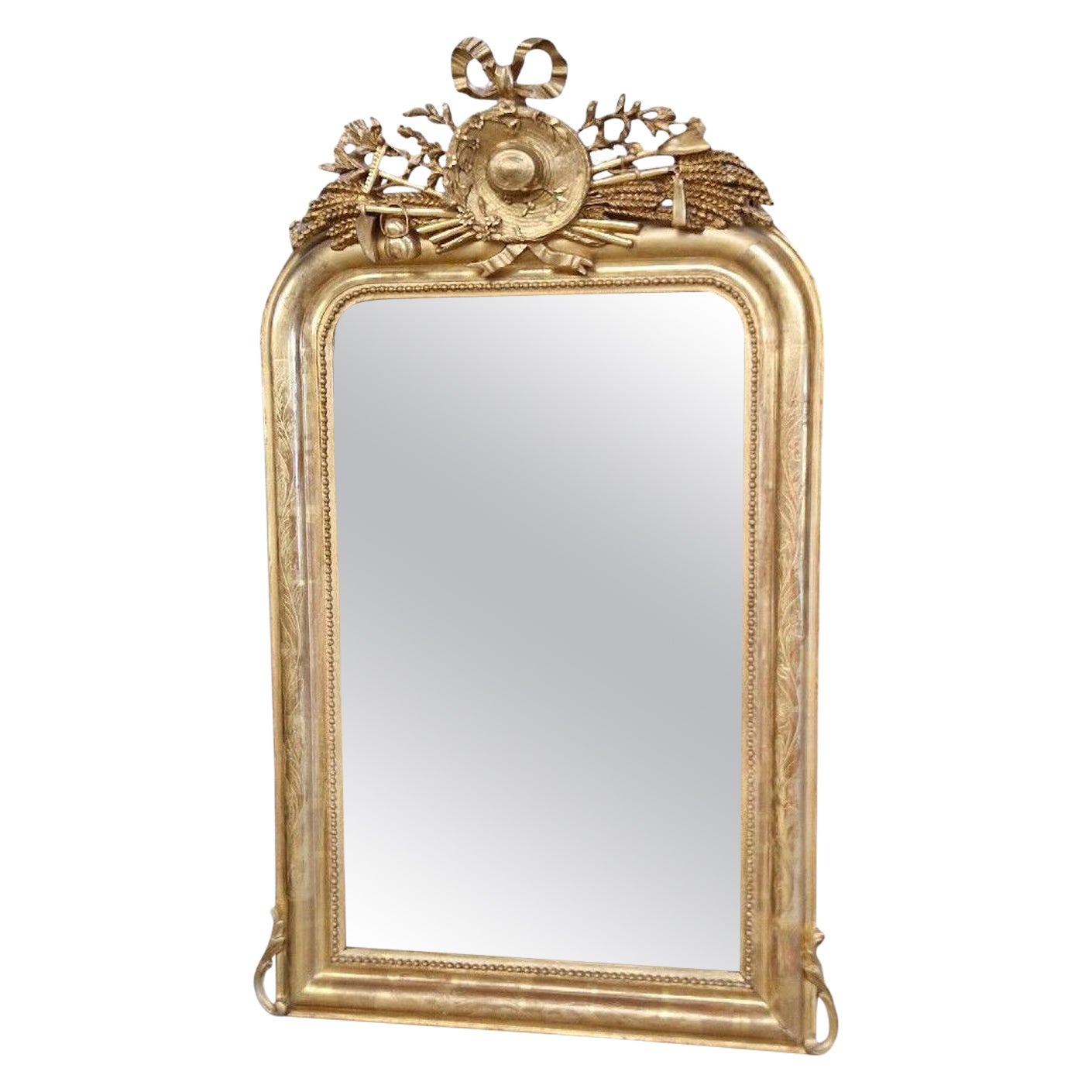 19th Century French Mirror Louis XVI Style Giltwood