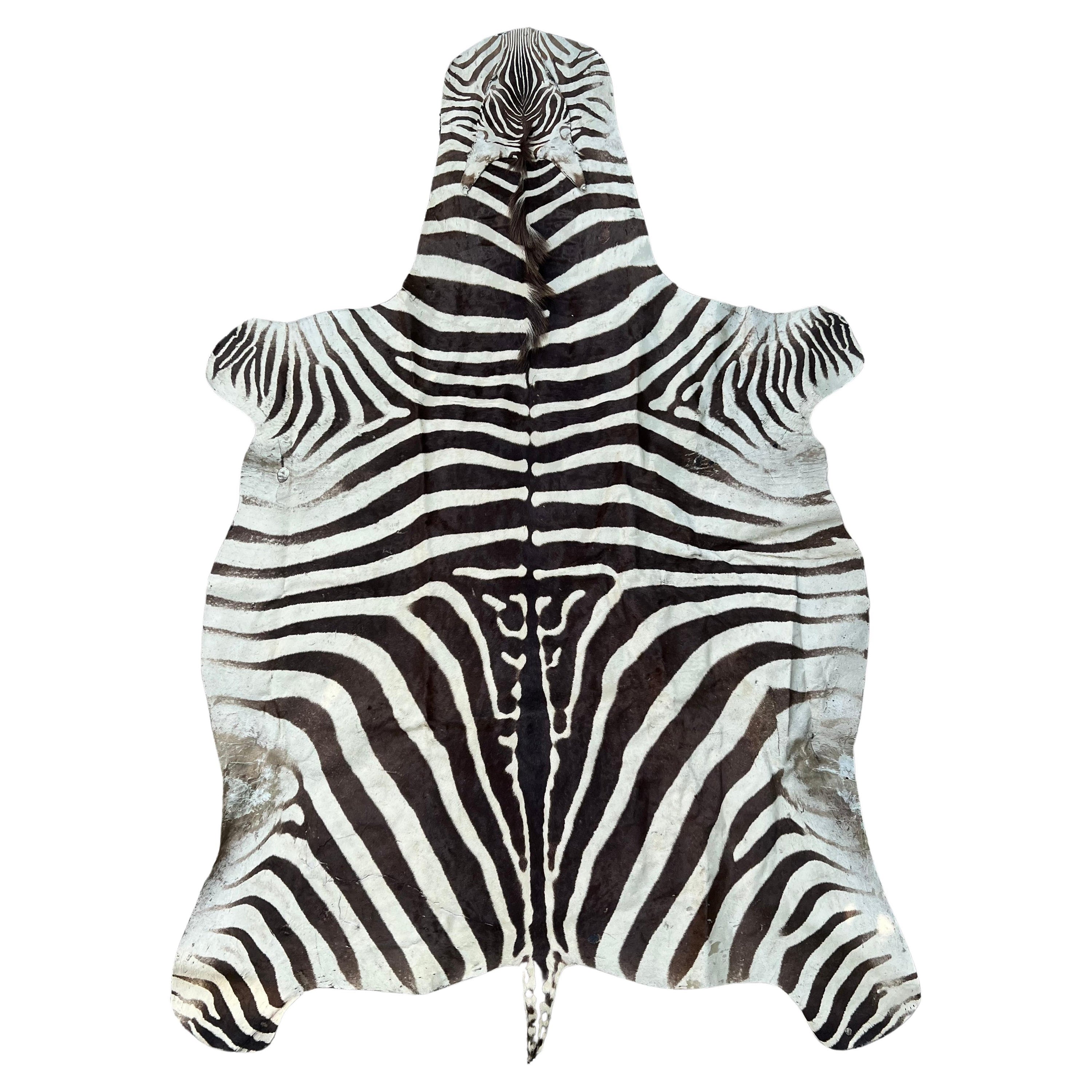Zebra Hide Rug in the Style of Ralph Lauren For Sale