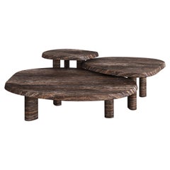 Cacao Travertine Small Fiori Nesting Coffee Table by the Essentialist