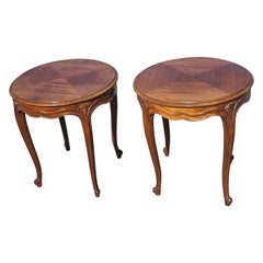 1950s Habana Gallery Parquetry Cuban Mahogany Provincial Gueridon Tables, Pair