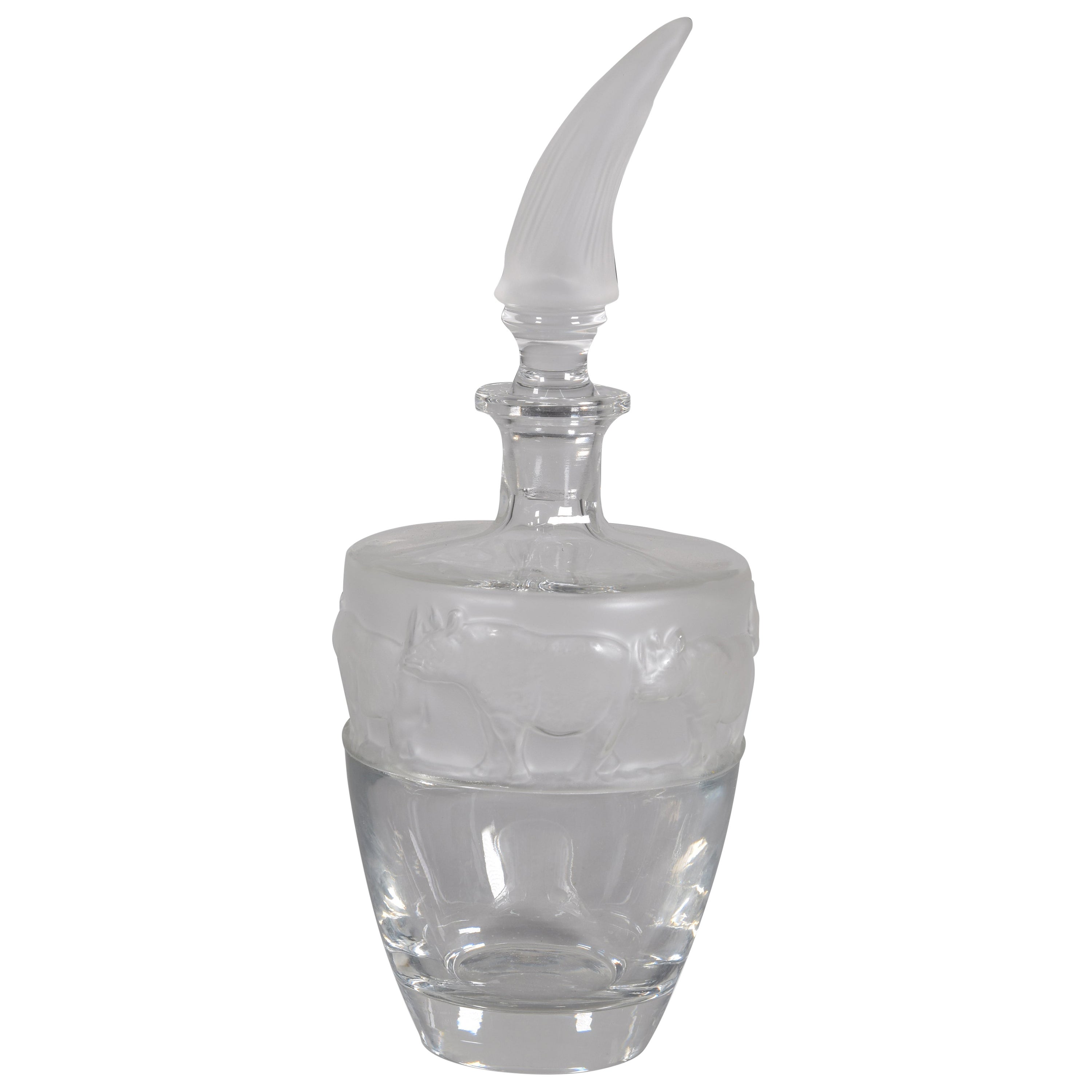 Carafe ou bouteille Rhinoceros Le verre. Nachtmann, Allemagne, XXe siècle.  en vente