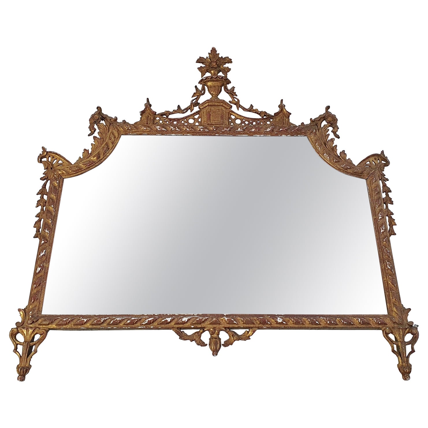 Italian Guilded Mantle Mirror For Sale