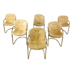 Gastone Rinaldi brass Dining chairs, 1970s - set of 6 