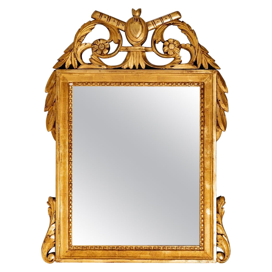 Miroir en bois doré Louis XVI, Devotion du Sacré-Cœur - Période : XVIIIe en vente
