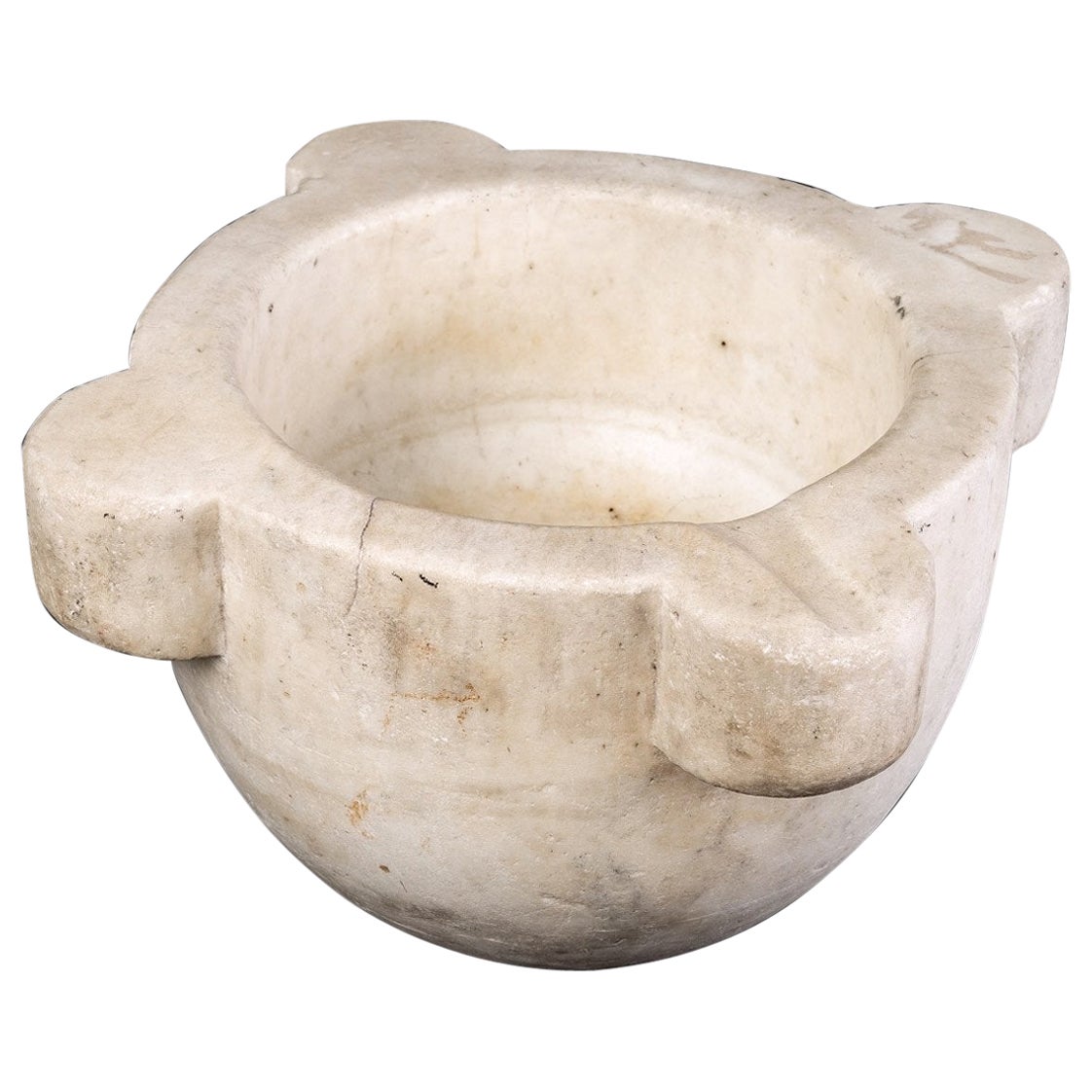 Apothecary Mortar - Greek Marble From Thassos - Florentine - Period: XVIIth  For Sale