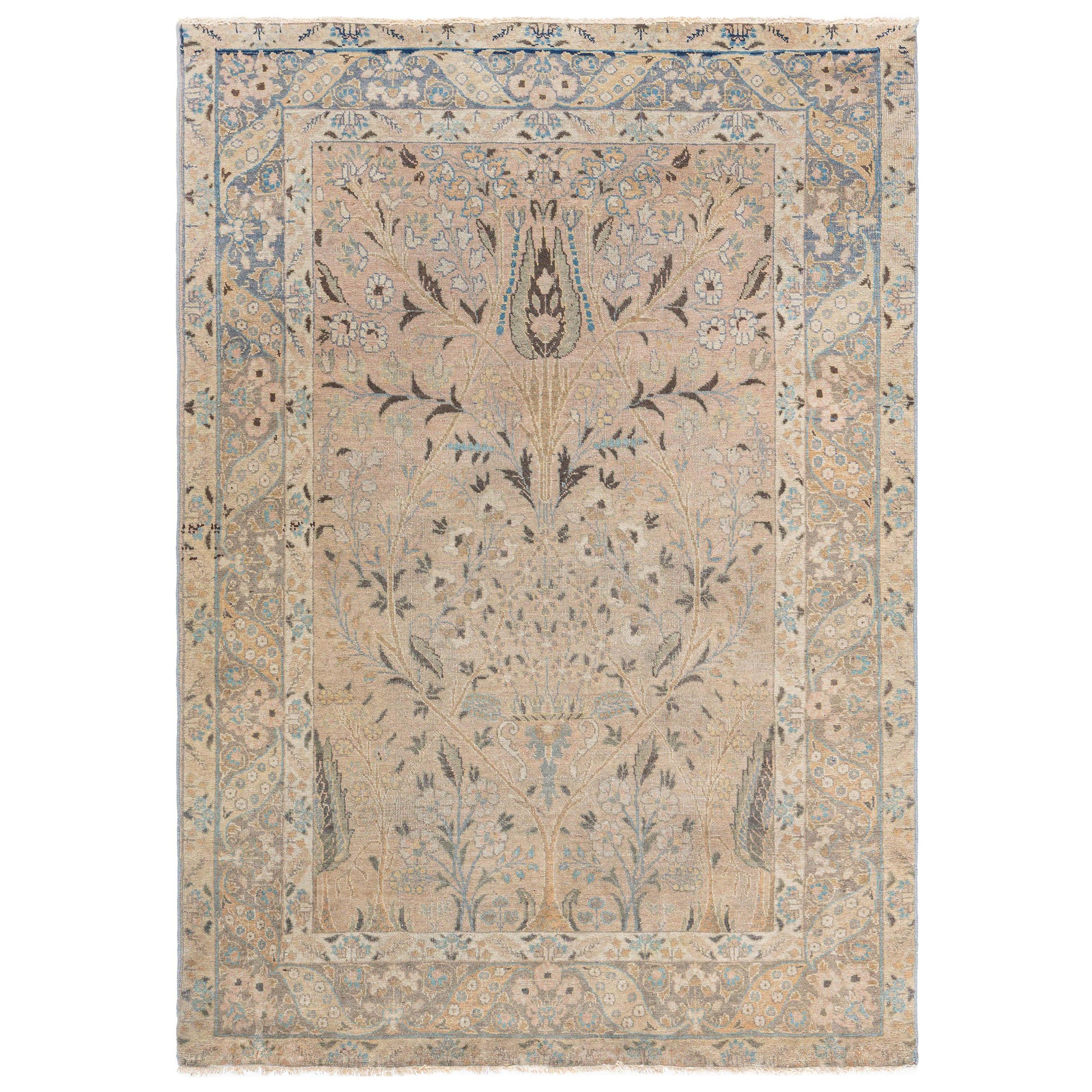 Early 20th Century Persian Tabriz Handmade Wool Rug