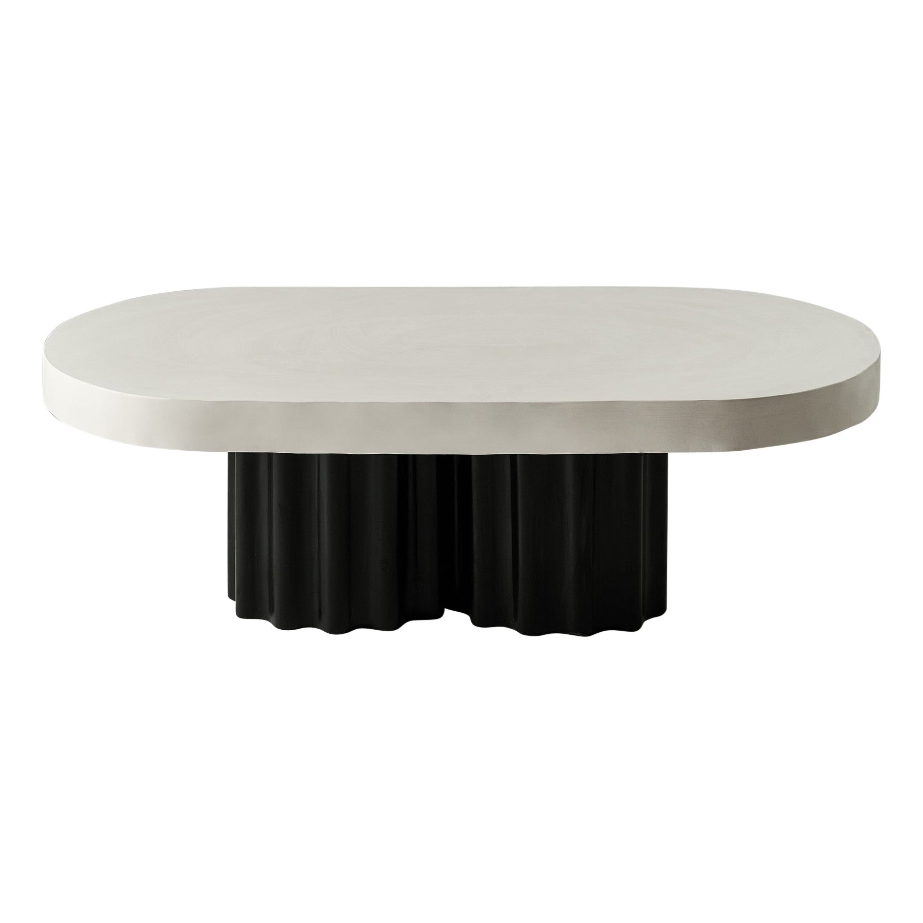 Ivory And Black Oval Coffee Table by Perler  For Sale