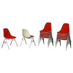 Set Of 12 Stackable DSS Chairs By Charles And Ray Eames For Herman Miller, 1970s