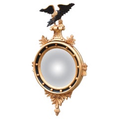  Federal Style Convex Mirror Carved Eagle By LA Barge