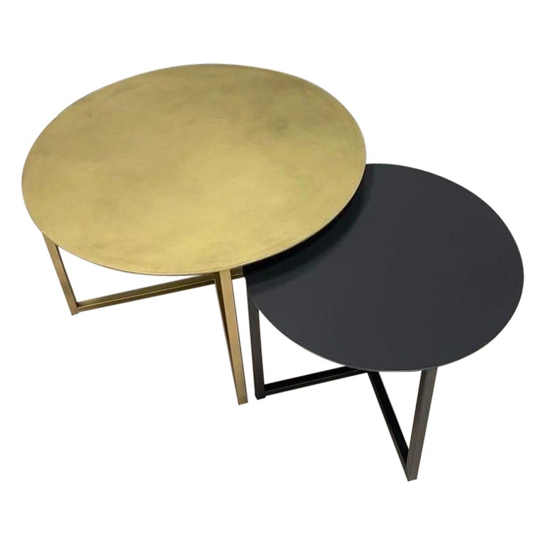Handmade Nesting Tables, Set Side Coffee Tables Handcrafted by French Designer For Sale